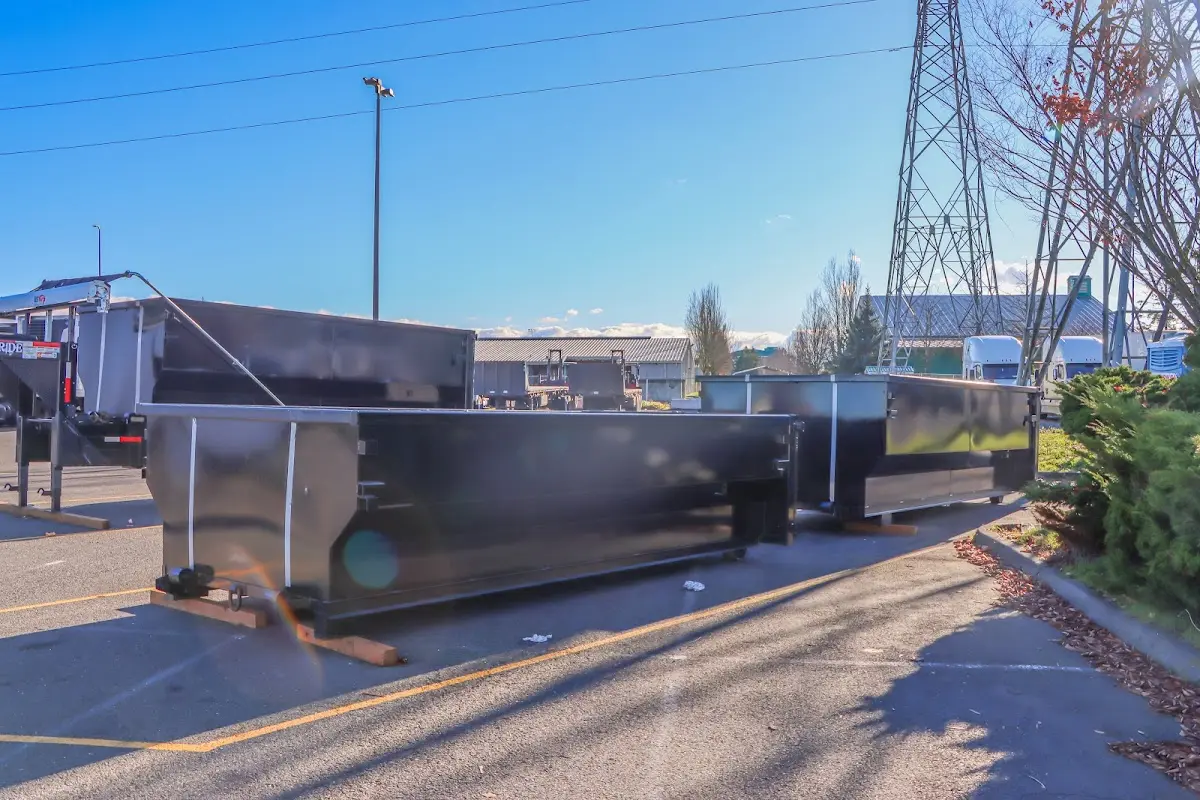Roll-off dumpster ready for waste disposal at job site for Construction Dumpster Rental in North Whitehall